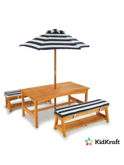 Christmas Gifts Kidkraft Outdoor Picnic Table & Bench Set With Cushions & Umbrella* Christmas Gifts