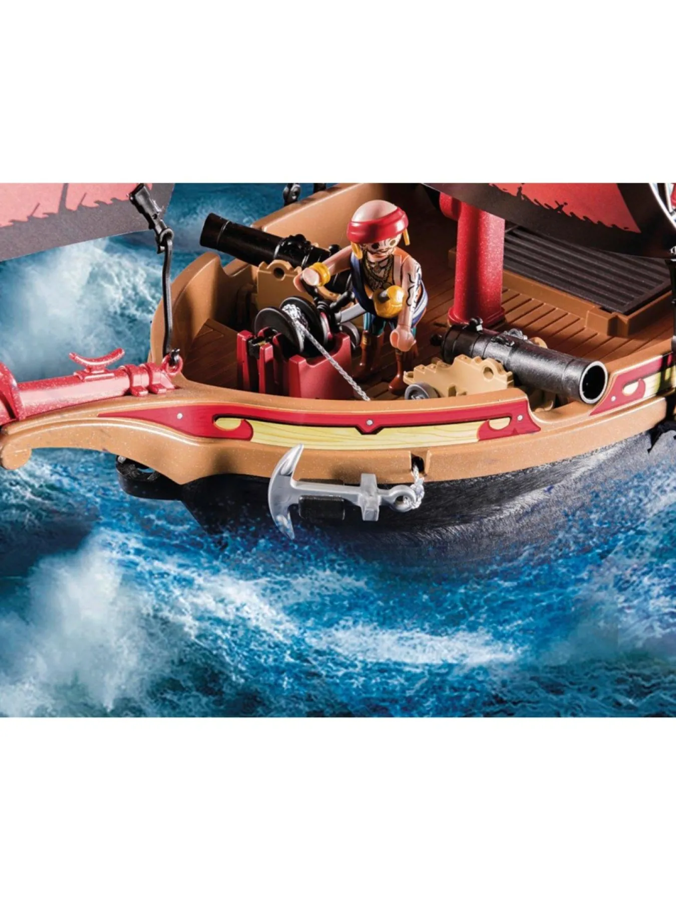* Playmobil 70411 Pirates Large Floating Pirate Ship With Cannon* Playmobil