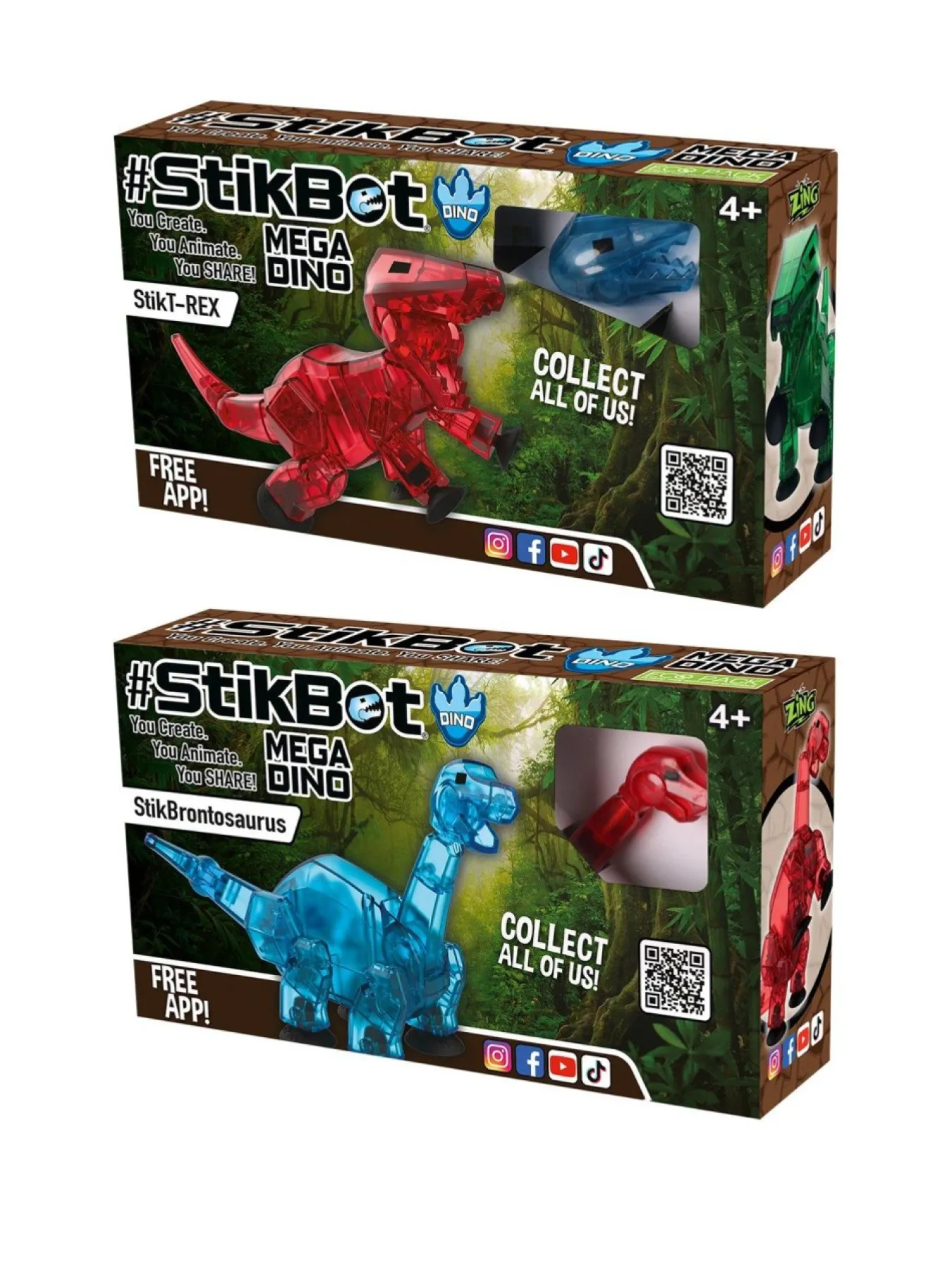 Christmas Gifts Shop Stikbot Mega Dino 2 Pack – T-Rex & Brontosaurus* Christmas Gifts